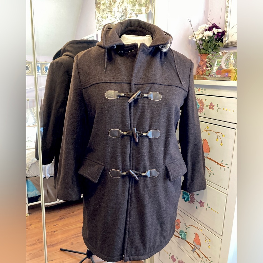 Vintage 70s Chocolate Brown winter Duffel Coat